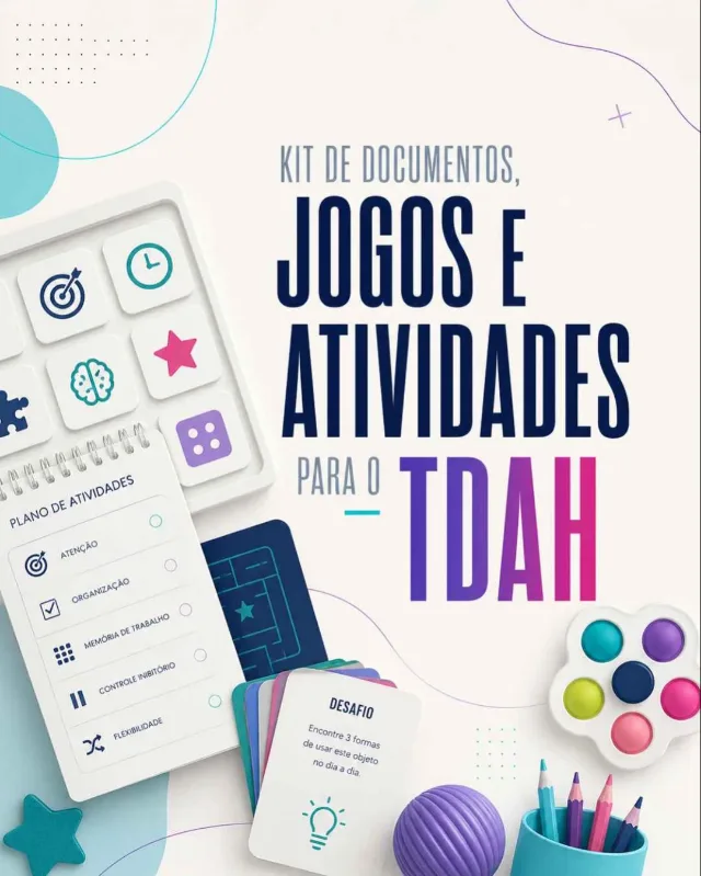 Capa do kit Documentos e atividades para o TDAH